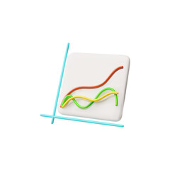 3D Vector Colorful Line Graph for Financial Analysis.