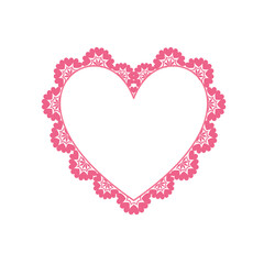 pink heart border on white background