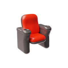 Fototapeta premium 3d vector illustration, red and black cinema chair.