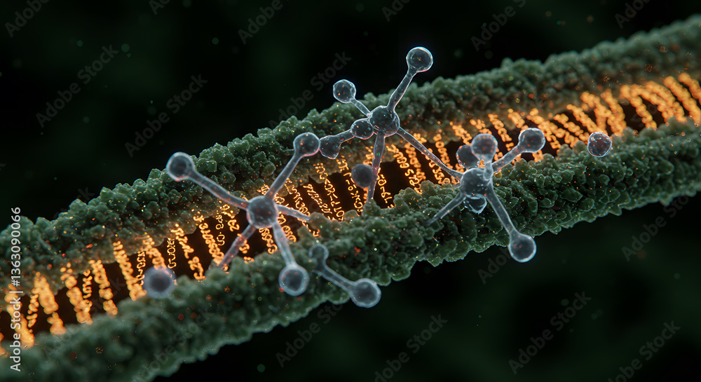 Poster molecular structure: a visually engaging 3d representation of intricate molecular structures, highli