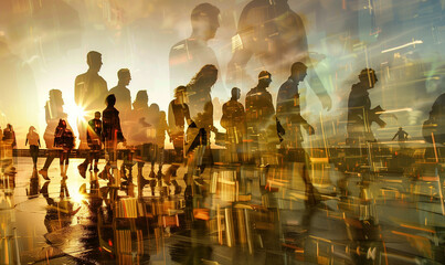 Ephemeral Journeys: Travelers in Motion Through Light and Transit