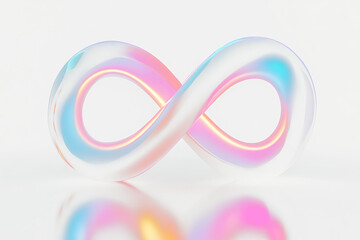 Obraz premium Glowing infinity symbol on dark background.