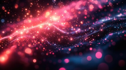 Fototapeta premium Abstract vibrant glowing particles