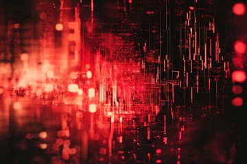 Obraz premium Background of an abstract digital chart, red stock market graph, bankruptcies, losses, and recessions in the financial sector, as well as economic crashes and crises