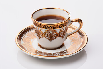 Cup of turkish coffee on a white background