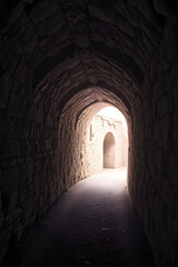 Obraz premium Surreal Infrared Medieval Tunnel Interior