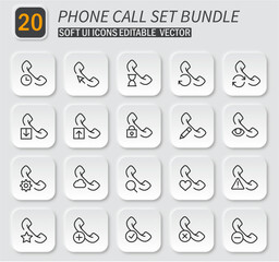 Phone Communication Icon Set Bundle for Interface Design and Development Purposes