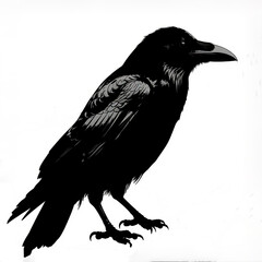 Fototapeta premium crow on a white background