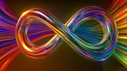 Abstract background with futuristic glowing infinity symbol, symbolizing autism acceptance and neurodiversity. Autism awareness day, Autism Acceptance month, neurodiversity background