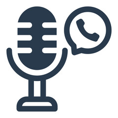 Interactive Podcast with Microphone and Call Icon