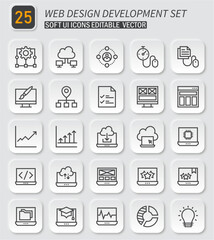 Comprehensive web design and development icons pack for creative applications