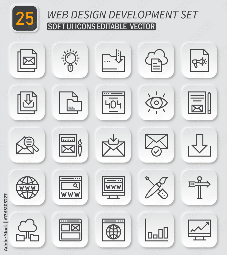 Poster comprehensive user interface icon collection for website and application development