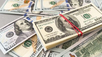 Dollars on a white background