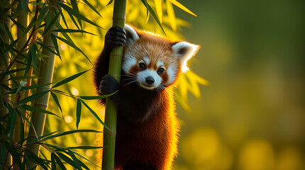 playfull red panda