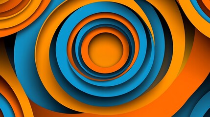 Abstract Orange Blue Swirl Pattern.