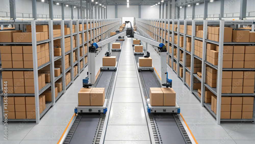 Poster efficient smart ecommerce solutions enhance warehouse operations with automated systems for streamli