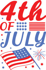 Obraz premium 4th july typography design