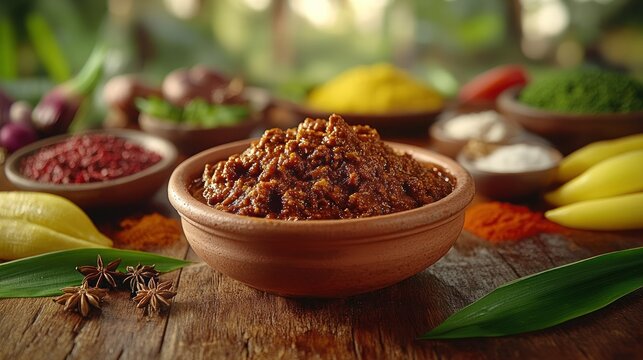 Aromatic Indian condiment in a bowl