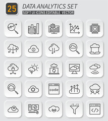Comprehensive Data Analytics Icon Collection for Business Intelligence Solutions