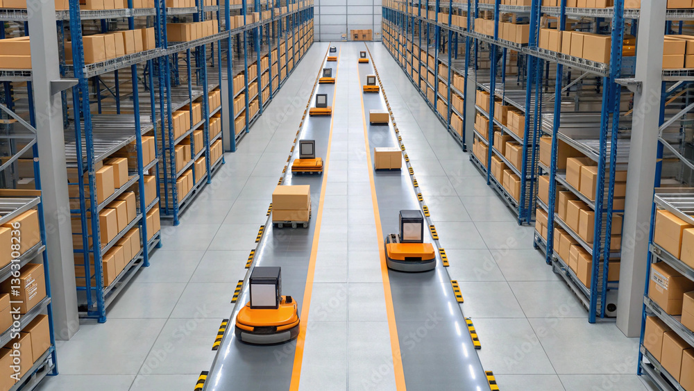 Poster efficient smart ecommerce solutions enhance warehouse operations with automated systems for streamli