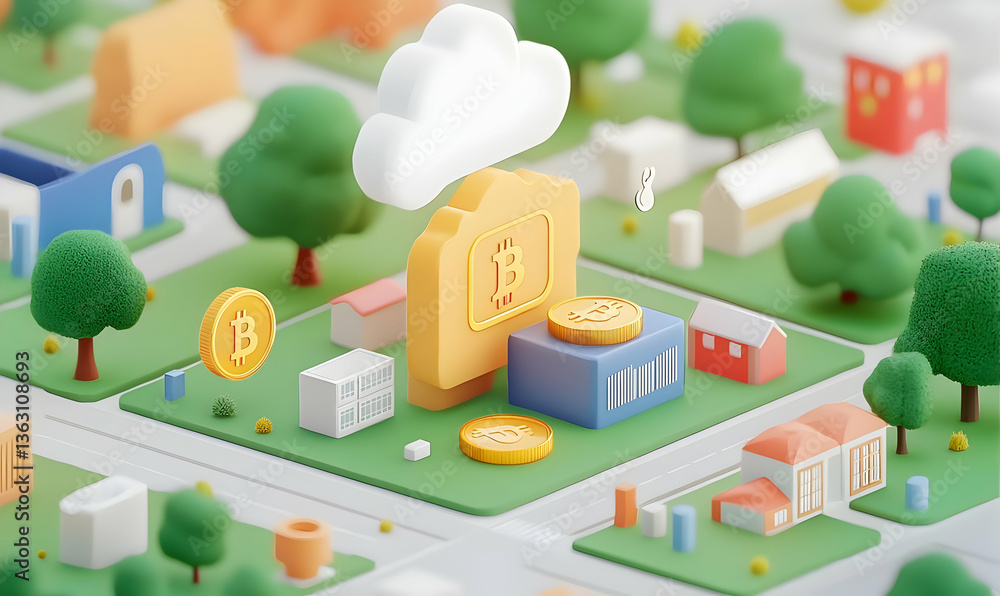 Poster cloud wallet concept for secure altcoin transactions and storage