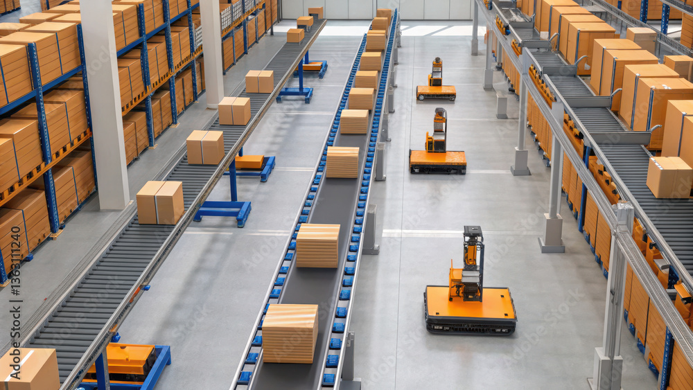 Poster efficient smart ecommerce solutions enhance warehouse operations with automated systems for seamless