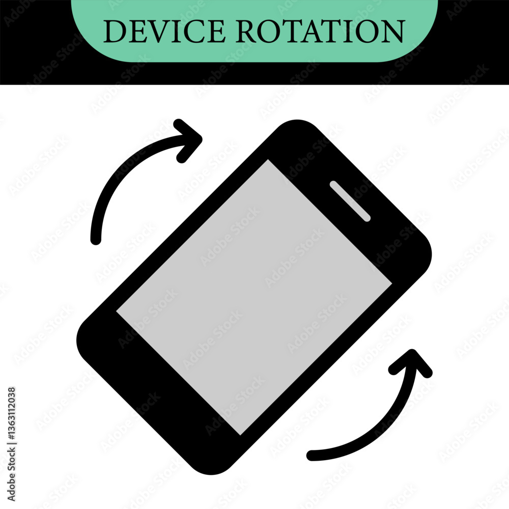 Aufkleber rotate smartphone icon. turn your mobile phone. vector color set icons. device rotation symbol. rota