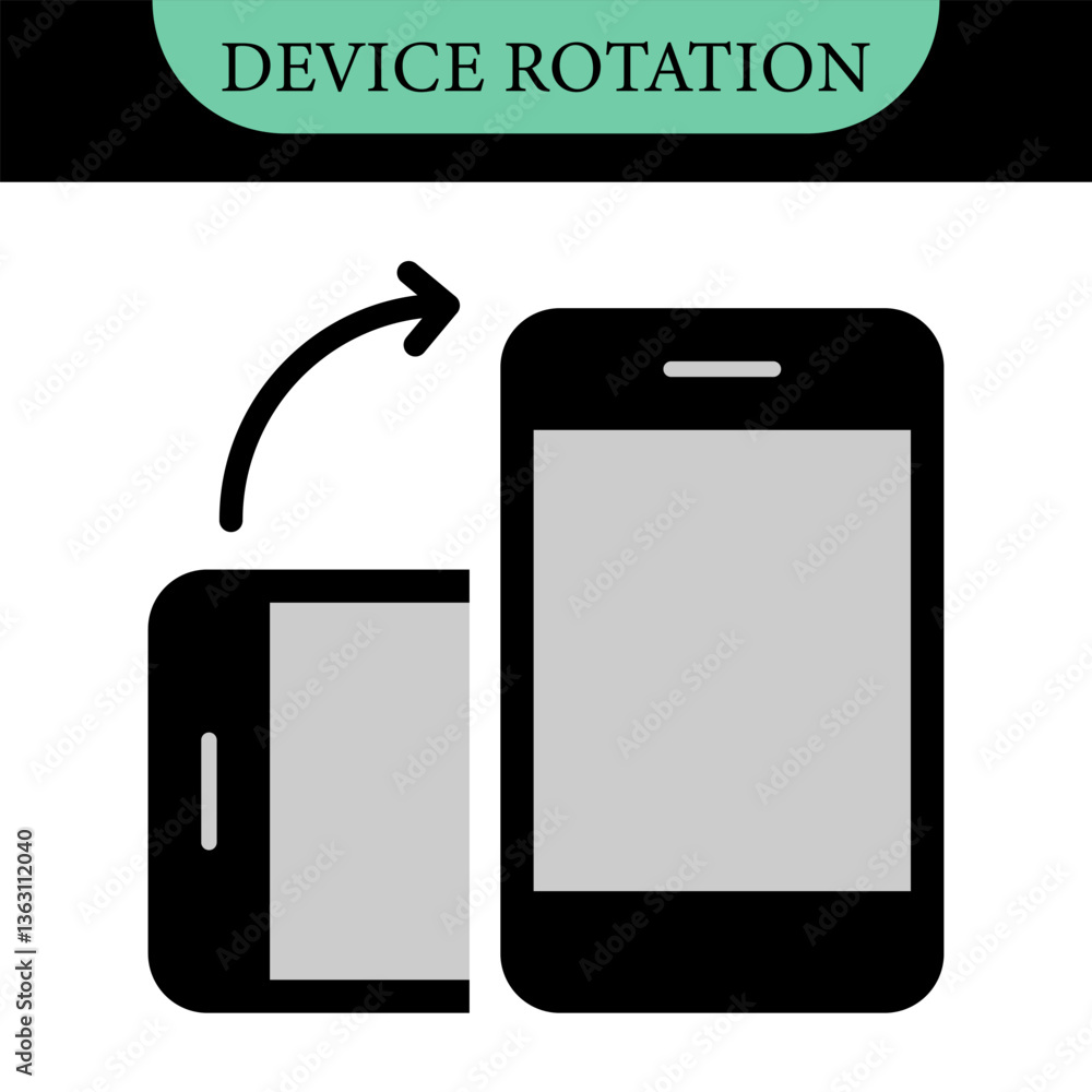 Aufkleber rotate smartphone icon. turn your mobile phone. vector color set icons. device rotation symbol. rota