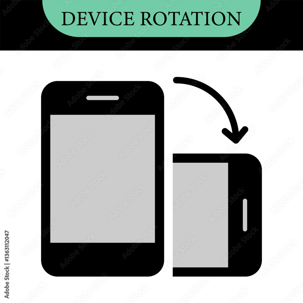 Poster rotate smartphone icon. turn your mobile phone. vector color set icons. device rotation symbol. rota