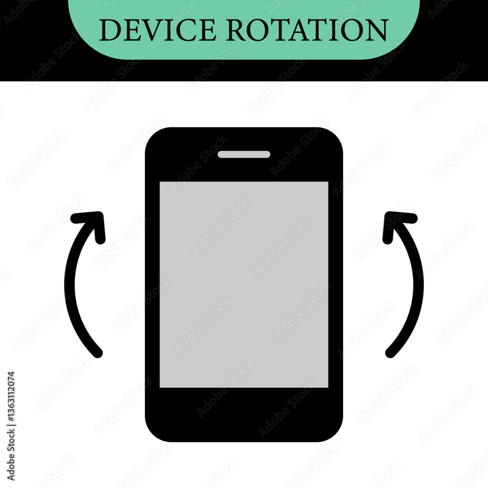 Aufkleber rotate smartphone icon. turn your mobile phone. vector color set icons. device rotation symbol. rota