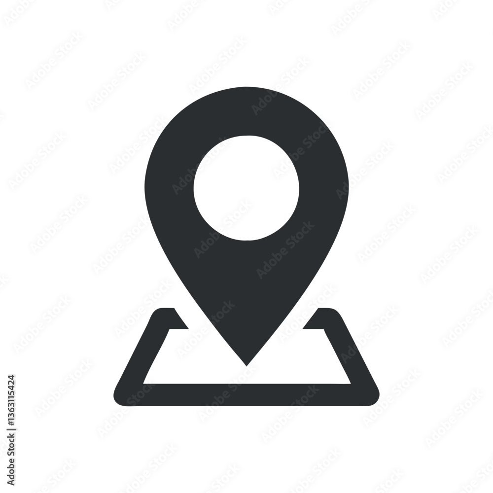 Poster location pin icon design, representing map location or place for navigation and geographic purposes