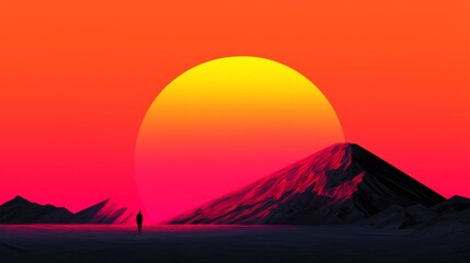 Breathtaking sunset over the horizon with stunning colors blending into a beautiful evening sky and calm waters