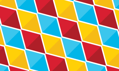 Blue, red and yellow diamond. diamond pattern. diamond pattern background. diamond background. Seamless pattern. for backdrop, decoration, Gift wrapping