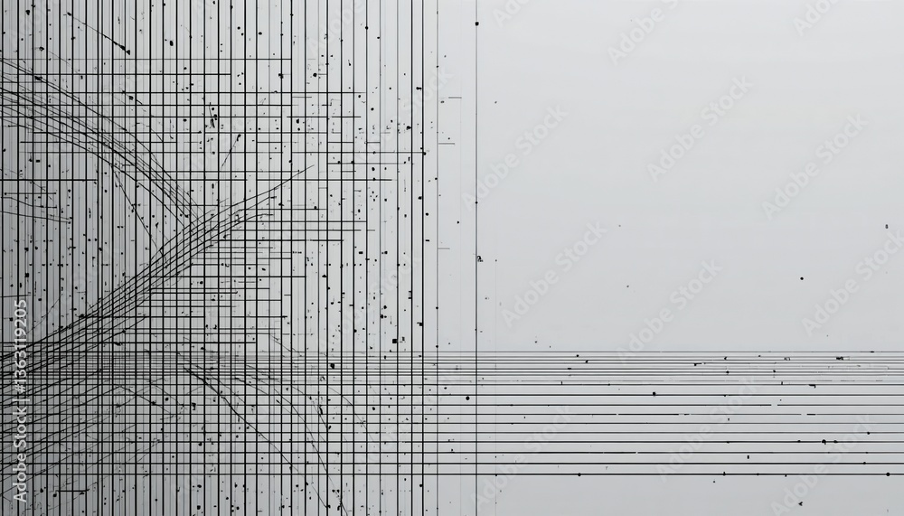 Poster dynamic abstract lines illustrating modern technology concepts digital space graphic design minimali