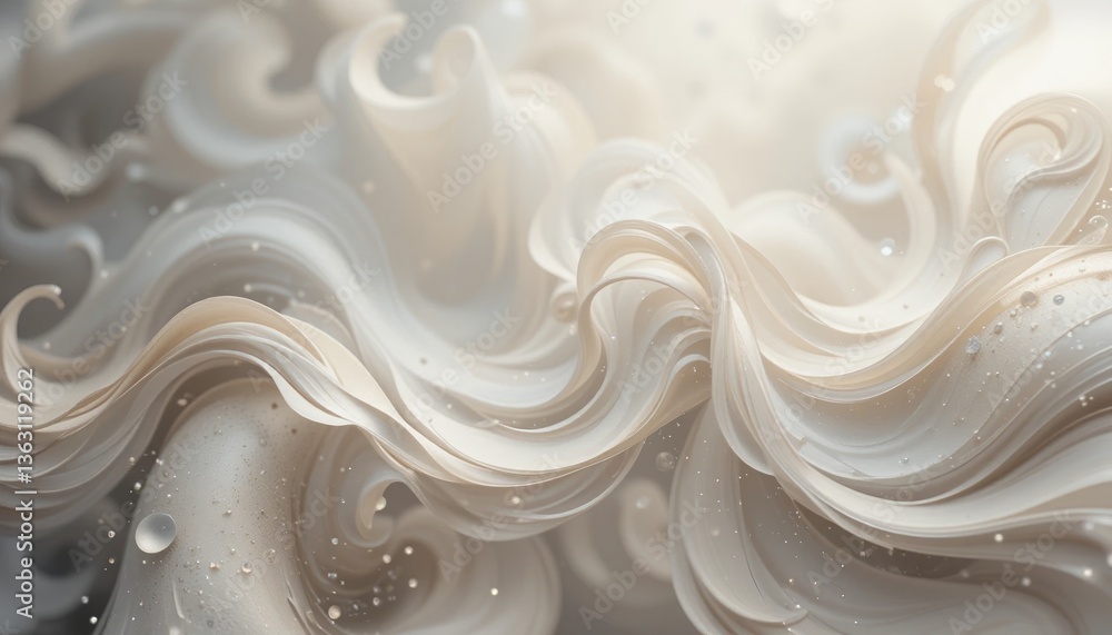 Poster flowing abstract art digital creation textured design soft color palette aesthetic perspective visua