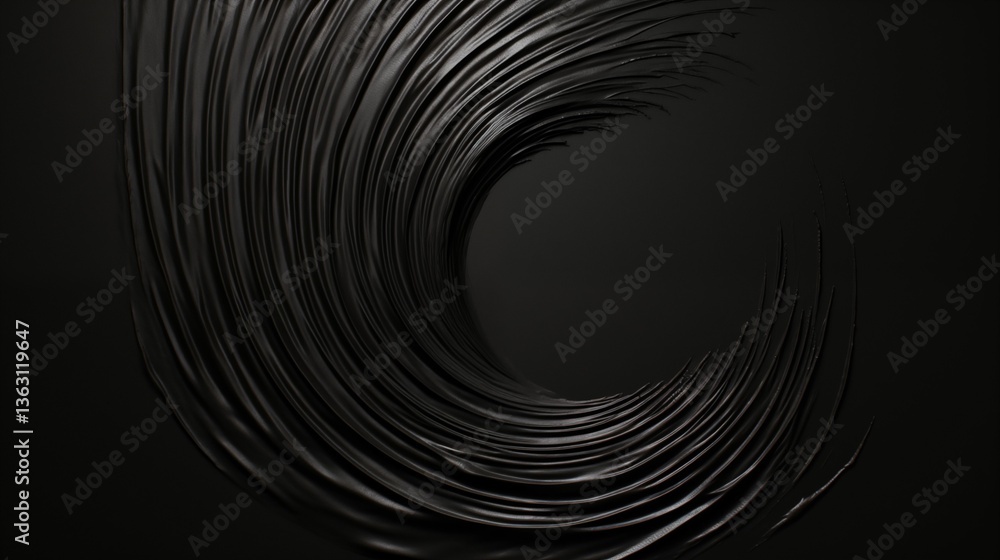 Wall mural ai-generated abstract black wave pattern with a smooth, flowing texture