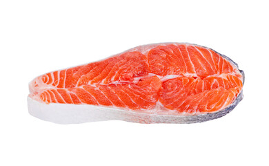 One salmon Steak. isolated