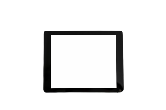Versatile digital tablet with a blank interface ready for apps isolated on transparent background