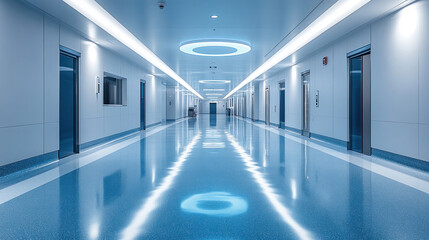 A hospital with air filtration and automated sterilization systems for infection prevention