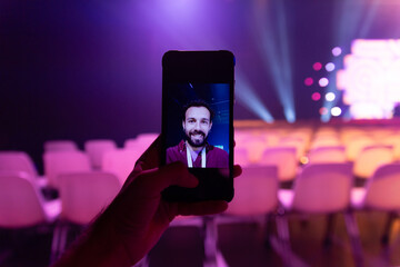 Capturing a selfie at a conference of AI in Amsterdam