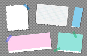 Realistic notes isolated with real shadow. Square sticky paper reminders with shadows, paper page