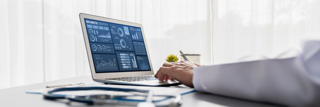 Business data dashboard provide business intelligence analytic for marketing strategy planning brisk with big data set to analyze customer demands and foreseeing business future - Powered by Adobe