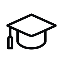 Graduation hat cap flat icon.
