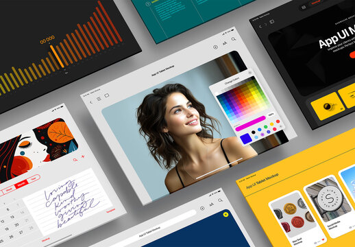 App UI Tablet Mockup Set