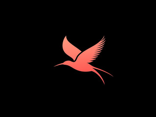 Fototapeta premium Bird in flight minimalist vector logo
