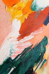 Fototapeta premium Abstract acrylic painting with vibrant brushstrokes on canvas.