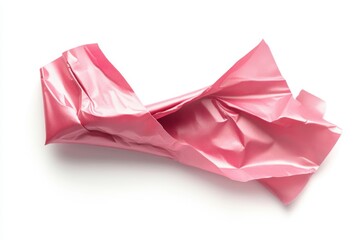 Pink metallic ribbon floating in air	