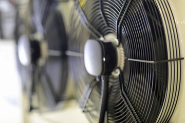 fans of industrial air conditioning system closeup