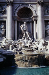 View of Trevi Fountain in Rome, Italy during 1990s