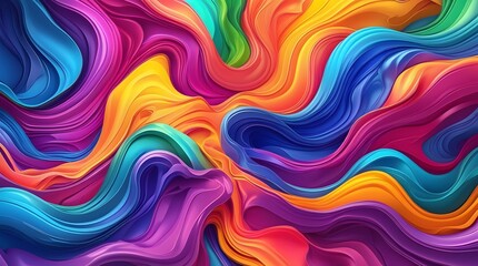 Fototapeta premium Vibrant Colorful Abstract Swirls - Multicolored Fluid Art Background